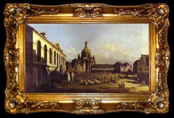 framed  Bernardo Bellotto The New Market Square in Dresden., ta009-2